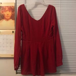 Red long sleeve romper!♥️